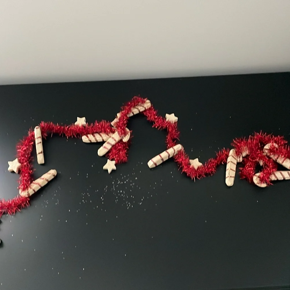 Primitive Wooden Candy Cane Garland